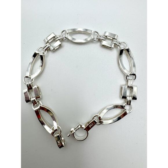 Designer Peruvian Sterling Silver 950 and 18K Gold Inlay Bracelet - 7.5” - Picture 4 of 6